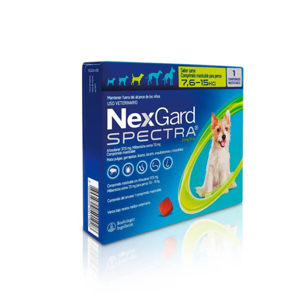 Nexgard Spectra 7.6 a 15kg, 3 Comprimidos