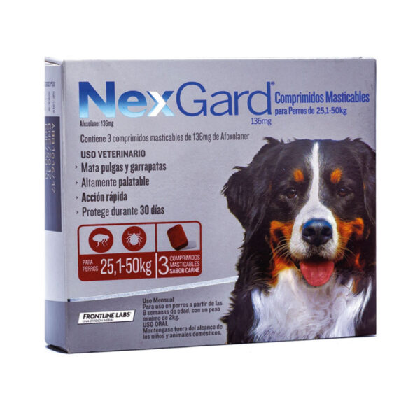 Nexgard Antipasitario Perro 25 A 50kg 3 Comprimidos