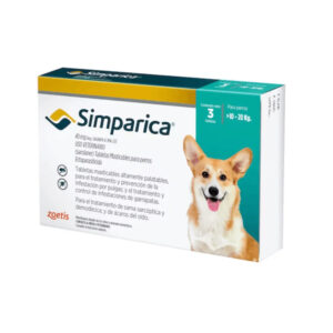 Simparica Perro 10 a 20Kg, 3 Comprimidos
